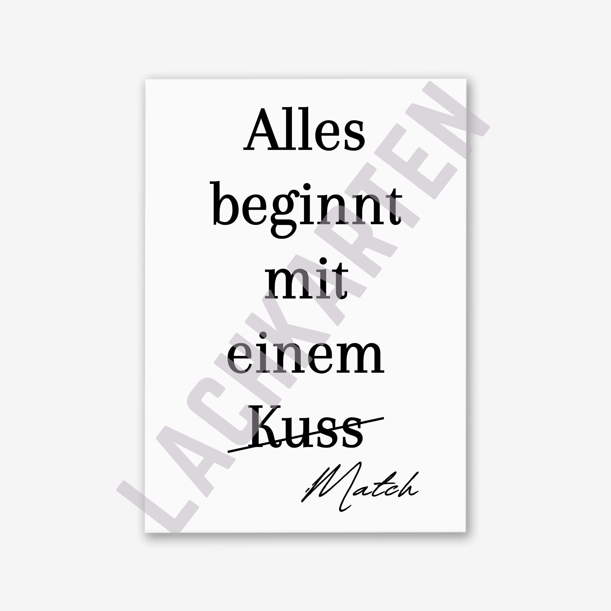 Alles beginnt mit einem Match